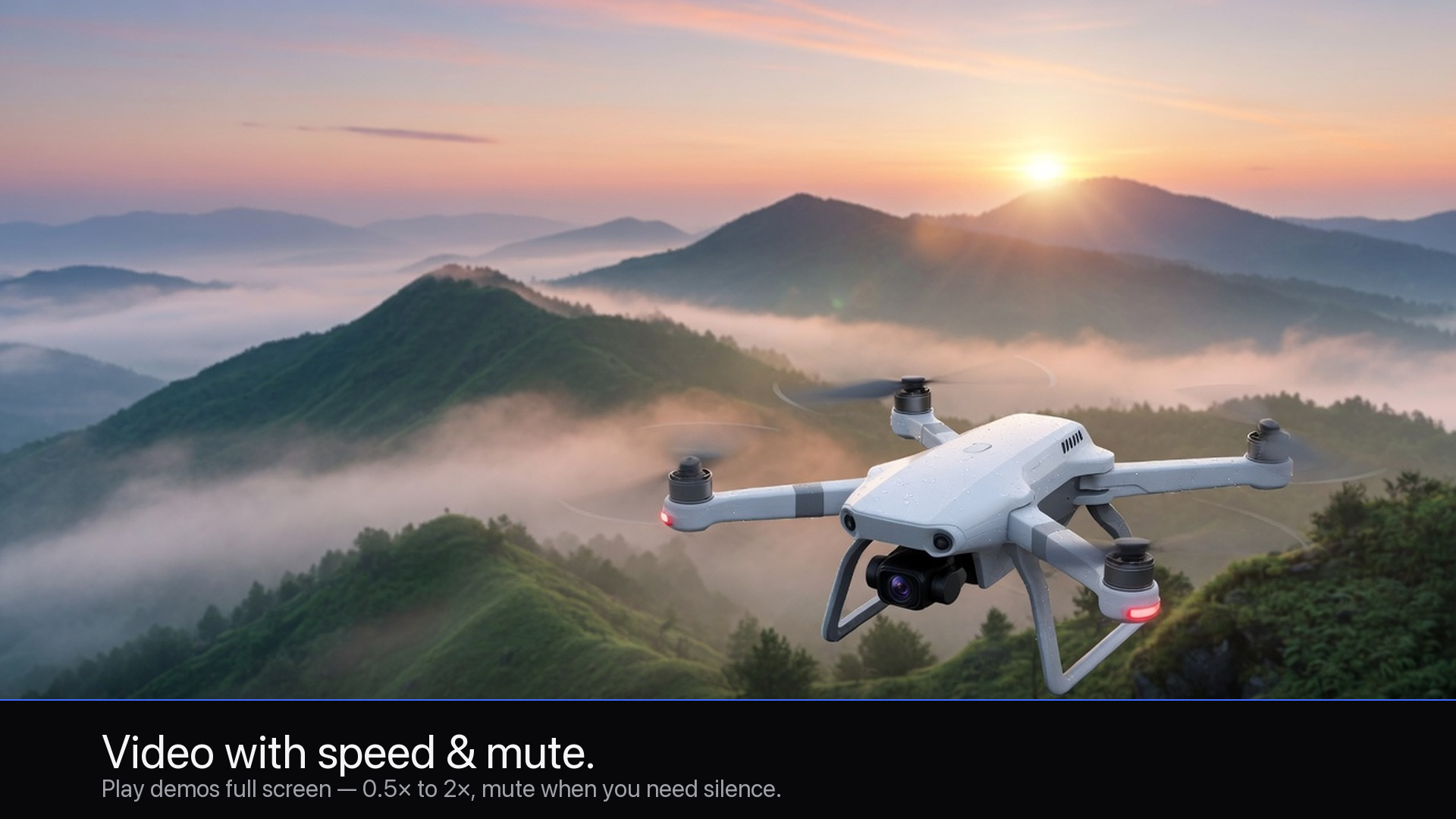 Video with speed & mute.